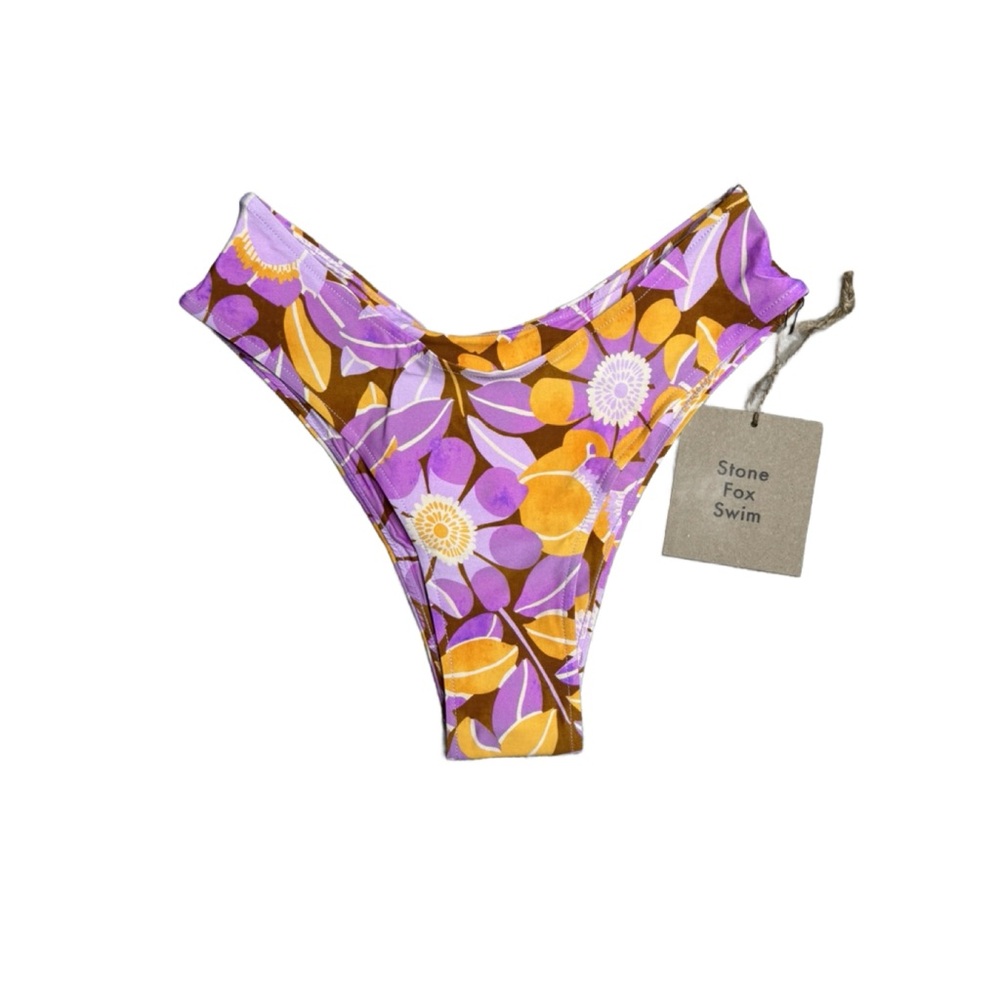 Stone Fox Swim Nola Bikini‎ Bottom Women’s Retro Bloom Print S $88